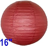 Burgundy Red Chinese/Japanese Paper Lantern/Lamp 16″ Diameter – Just Artifacts Brand