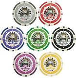 1500 Chips with 7 Different Demominations. Accessories Include 2 Decks of Playing Cards, 5 Cut Cards and 6 Dealer Buttons (Carrying Case Not Included).