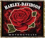 Harley-Davidson&reg; Motorcycles Rose Throw Blanket