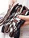 Vero Monte 5 Pairs Women's Horizontal Stripes Crew Socks Rabbit Hair Wool Blended