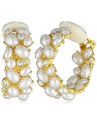 Kenneth Jay Lane Gold Cabochon Hoop Earrings