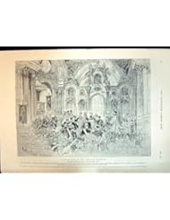 Antique Print Of 1894 Marriage Ceremony Prince Wales Winter Palace Petersburg Malachite