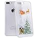 iPhone 7 Plus Case 5.5 inch, CinoCase 3D Creative Liquid Case Quicksand Moving Stars Bling Glitter Snowflake Christmas Tree Santa Claus Pattern Hard PC and Soft Edge Case for iPhone 7 Plus Silver