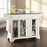 Crosley Furniture LaFayette Solid Black Granite Top Kitchen Island in White ....
