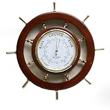 Widdop & Bingham W9523 Nautical Ships Wheel Wooden Wall Plaque Barometer