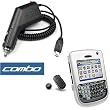2 Pieces Value Combo Of Brand New Retail Packing Blackberry 8700 8700g 8700c 8700f 8700r Silver Aluminum Metal Hard Case with Belt Clip + Vehicle Power Charger with IC Chip