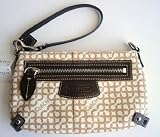 Authentic Coach Penelope Po Art Capacity Wristlet 42373 Khaki/White