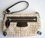 Authentic Coach Penelope Po Art Capacity Wristlet 42373 Khaki/White