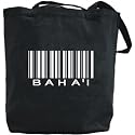 Canvas Tote Bag Black " Barcode Baha'i " Religion