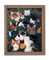 Cat Collage Kitty And Kitten Kids Room Home Decor Wall Picture Oak Framed Art Print