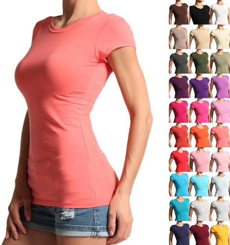 Bozzolo Women's Basic Short Sleeve Round Neck Tee Shirts