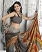 Silver Drop Georgette Based Printed Sari / Saree / Wrap