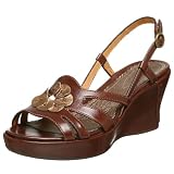 Clarks Womens Moonbeam Wedge Sandal,Dark Brown,8 M