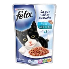 Felix So gut wie es aussieht Doppelt lecker mit Sardine & Lachs 100g Katzenfutter (20er Pack) von Purina