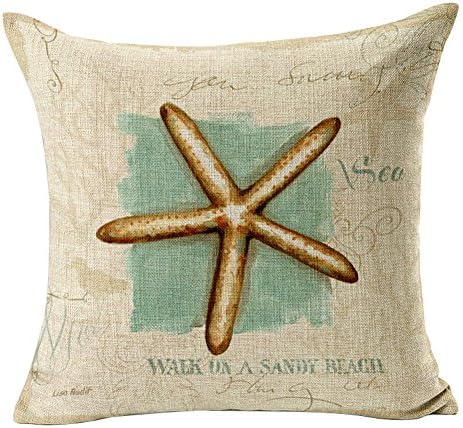 Yo-You Decorative Cushions Cover Shells and Starfish Modern Window Throw Pillowslip (AA2)