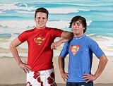 SunSmart Youth Superman Rash Guard Short Sleeve Blue L