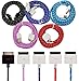 CIKOO 5pcs/Pack 10Ft 10 Feet 3Meter Colorful Nylon Braided Extension USB Data Sync Charger Cable Cord for iPhone 3G 3GS 4 4S iPad 1/2/3 iPod Touch (Red,Pink,Blue,Purple,Black)