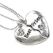 Soulbreezecollection Best Friends Forever Multicolor Heart Necklace Engraved Pendant