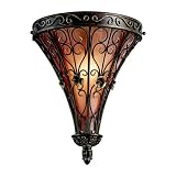 Kichler Lighting 45131TRZ Marchesa 1-Light Wall Sconce, Terrene Bronze with Piastra Glass