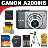 cheap Canon Powershot A2000IS 10MP Digital Camera with 6x Optical Image Stabilized Zoom + Deluxe DB ROTH Accessory Kit