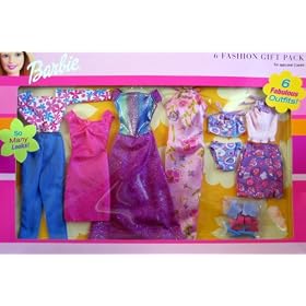 Barbie 6 Fashion Gift Pack So Many Looks! 6 Fabulous Outfits! - Purple & Pink Gowns (2001)