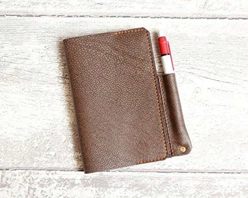 Leather Notebook - INCLUDED - italian leather textured chestnut colour - Leather Organiser - Leather Moleskine Cover - Leather Travel Journal - Travel Wallet.