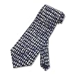 Men's Handmade Tie Cream Ancient Chinese Character Navy Blue Silk Necktie