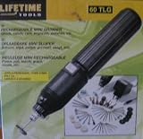 Akku Mini Schleifer, Schleifmaschiene, 60 Teile / 60 teiliges SET, zum schmiergeln, polieren, gravieren, schleifen, schneiden, Lifetime Tools, 40801
