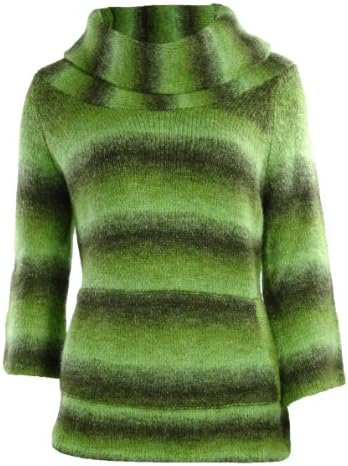 Ombre Stripe Cowl Sweater (Small, Green)