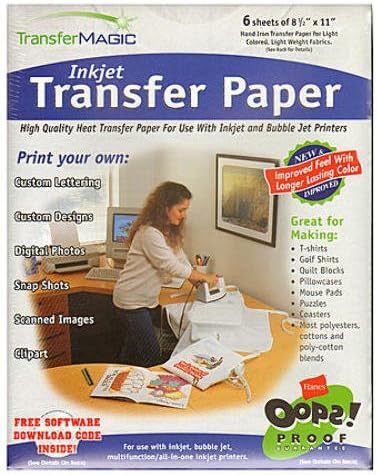 Transfer Magic Transfer Paper (Pack of 6 For Ink Jet Or Bubble Jet Printers) 1 pcs sku# 1835500MA