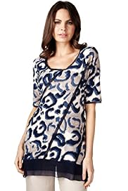 Per Una Scoop Neck Animal Print Top