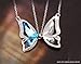 Athena Jewelry Dancing Butterfly Platinum\white Gold Plated Austrian Crystal Swarovski Elements Crystal Pendant Necklace for Women in a Gift Box