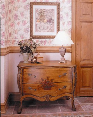 2 Drawer Antique Bombe Chest in Cherry Finish