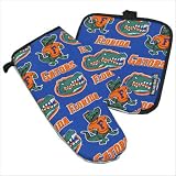 University of Florida Gators UF Logo Oven Mitt Potholder Set for Kitchen Tailgating Barbecue or Outdoor Cooking POT HOLDER SET GIFT IDEA