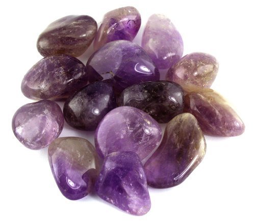 Crystal Allies Materials: 1lb Bulk Tumbled Amethyst Quartz from Brazil - Large 1" Polished Natural Stones for Reiki Crystal Healing *Wholesale Lot*