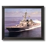 USS Cole DDG 67 Guided Missile Destroyer Naval Ship Military Wall Picture Black Framed Art Print