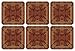 Pimpernel Walnut Burlap Collection Coasters | Set of 6 | Cork Backed Board | Heat and Stain Resistant | Drinks Coaster for Tabletop Protection | Measures 4” x 4”