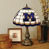 Michigan Wolverines Desk Lamp - Tiffany Style NCAA College Athletics Fan Shop Sports Team Merchandise