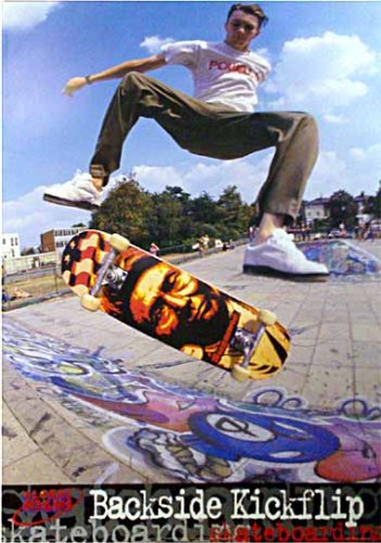 Skateboarding - Backside Kickflip - Poster Print