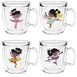 Beautiful Ballerinas (AFR) 12 oz Insulated Coffee Mug Set, Clear (4 designs)