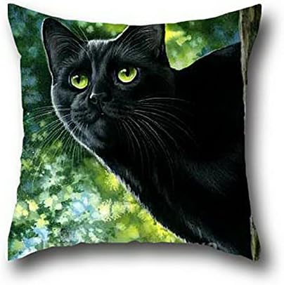 Oshiley Black Cat Cartoon 100% Cotton Encasement - Bed Bug Proof Insert Not Included Pillowcases Map ( 20*36 )