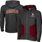 Florida State Seminoles (FSU) Charcoal Polar Fleece Full Zip Hoodie Sweatshirt (Large)