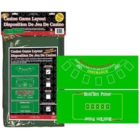 Trademark Poker Blackjack and Texas Hold'em Two-Sided Layout 36-Inch x 72-Inch