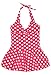 Wantdo Girl's Lovely One Piece Swimsuit Children Swimwear UV Protection Dress,Rose Red,14(age 7-8)