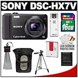 Sony Cyber-Shot DSC-HX7V Digital Camera (Black) with 3D Sweep Panorama + 16 ....