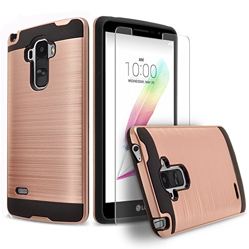 Lg g stylo case, 2-piece style hybrid shockproof hard c…
