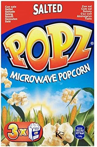 Popz Microwave Popcorn Salted 3 x 90g - Pack of 2