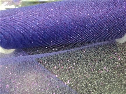 6 inch x 10 yds Glitter Tulle - Purple