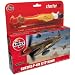 Airfix A50078 Curtiss P-40 Kittyhawk 1:72 Scale Military Aircraft Category 1 Gift Set including paint glue & brushes