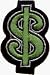 Dollar Bill Sign - $ - Embroidered Iron On or Sew On Patch
